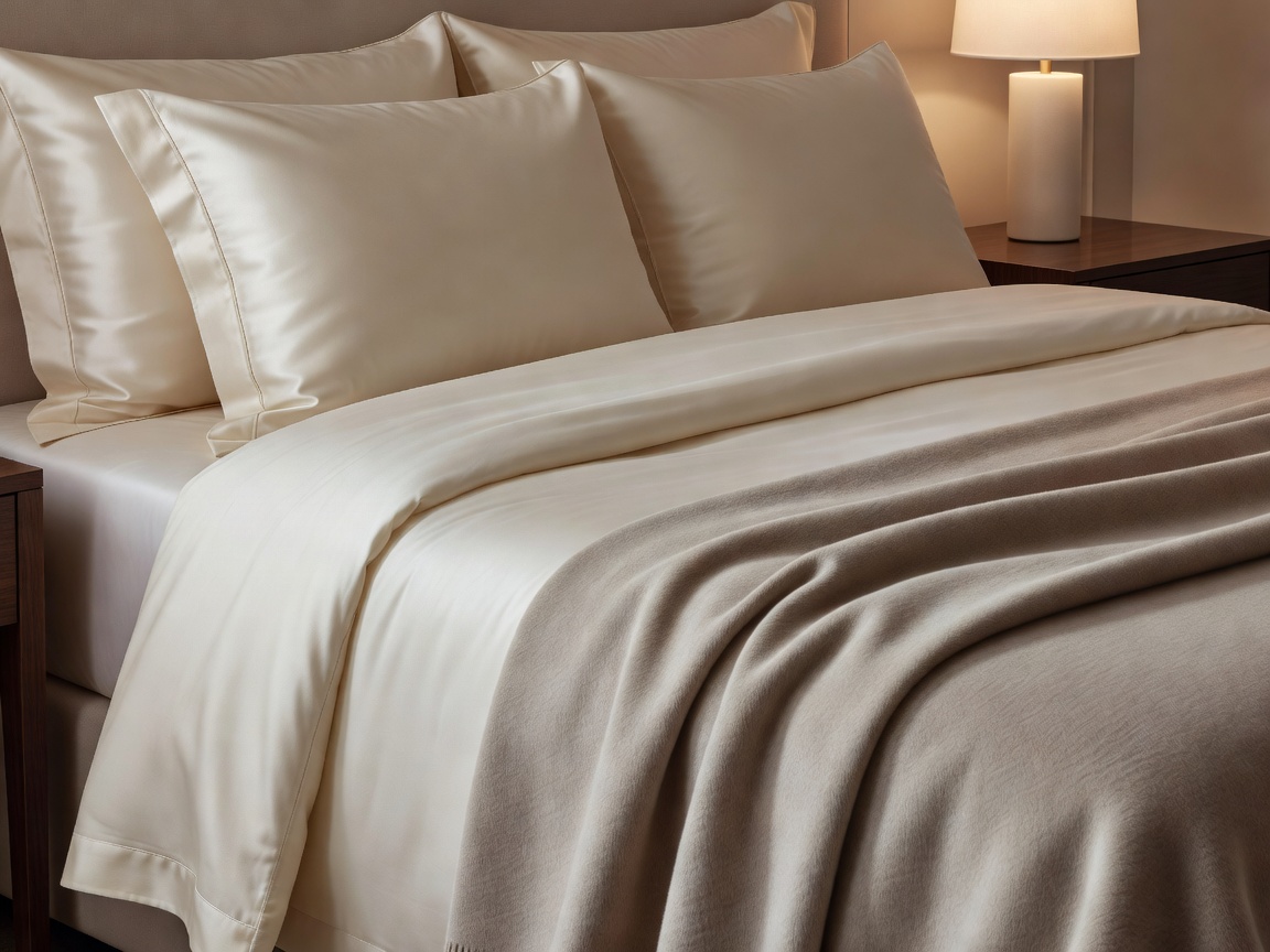 Close-up bedside detail featuring soft textiles and quiet luxury