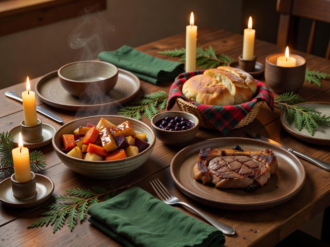 Editorial close-up of a warm dining atmosphere and table setting